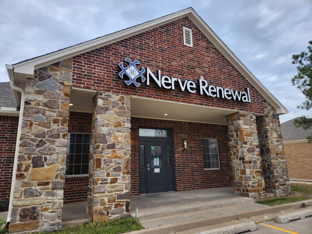 Exterior sign for Nerve Renewal clinic location in Broken Arrow, OK