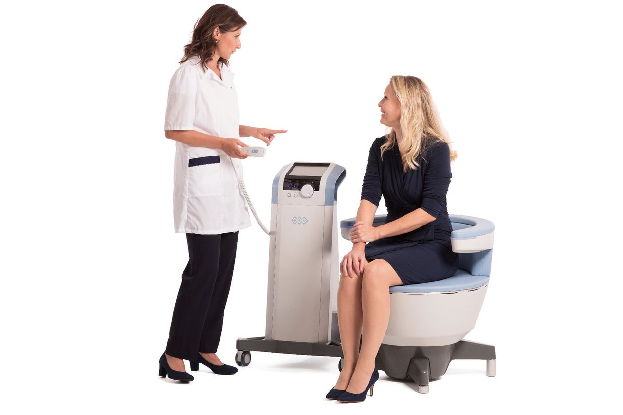 Clinician guiding a patient through a treatment session